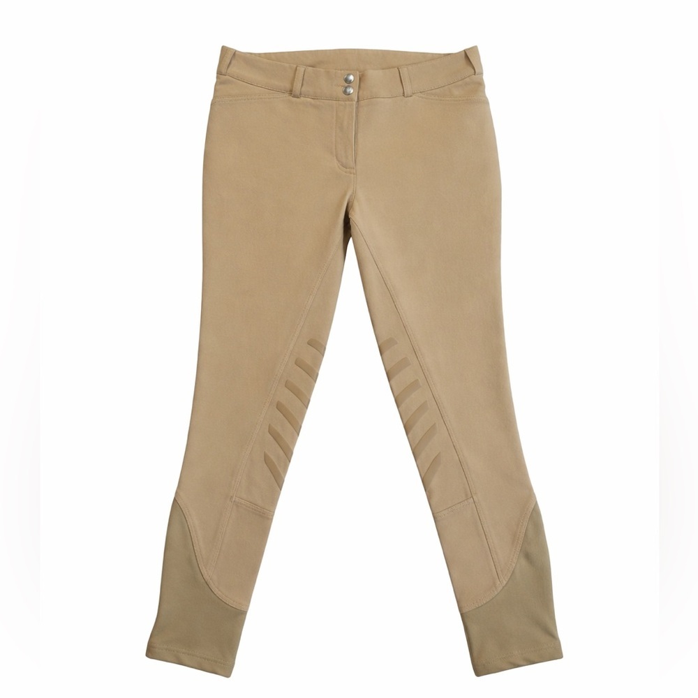 Dublin Equestrian Riding Pants Breeches – Tan Silicone Stripes Performance